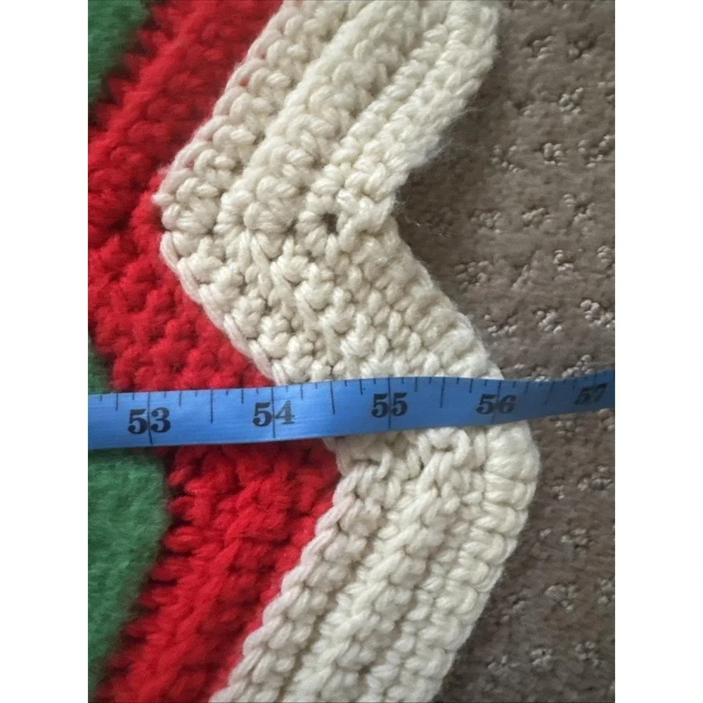 Vintage Afghan Chevron Ripple Zig Zag Crochet Throw Blanket 47